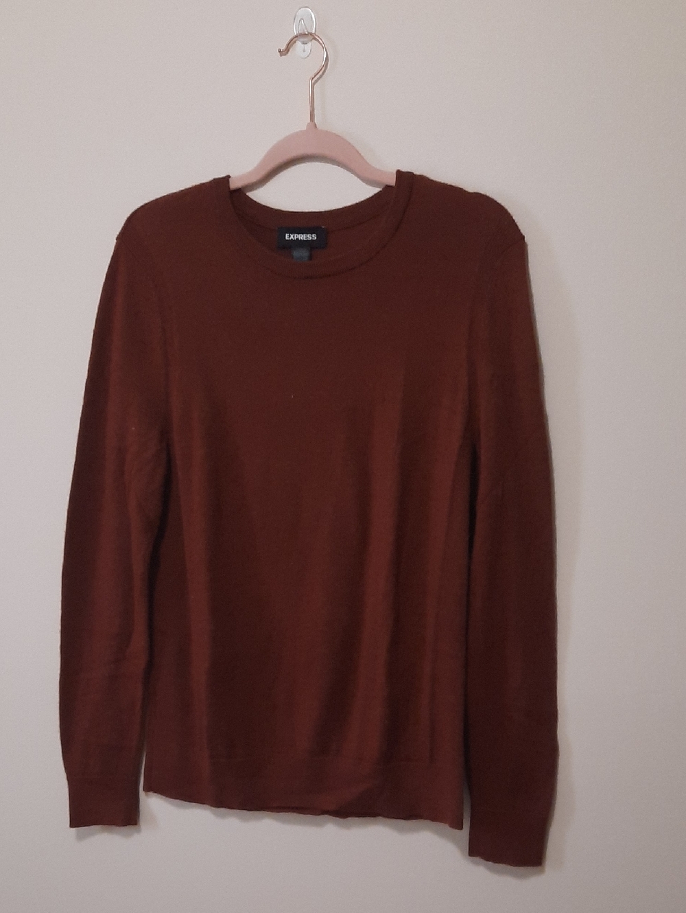 Express Men's Crewneck Sweater in Burnt Brown